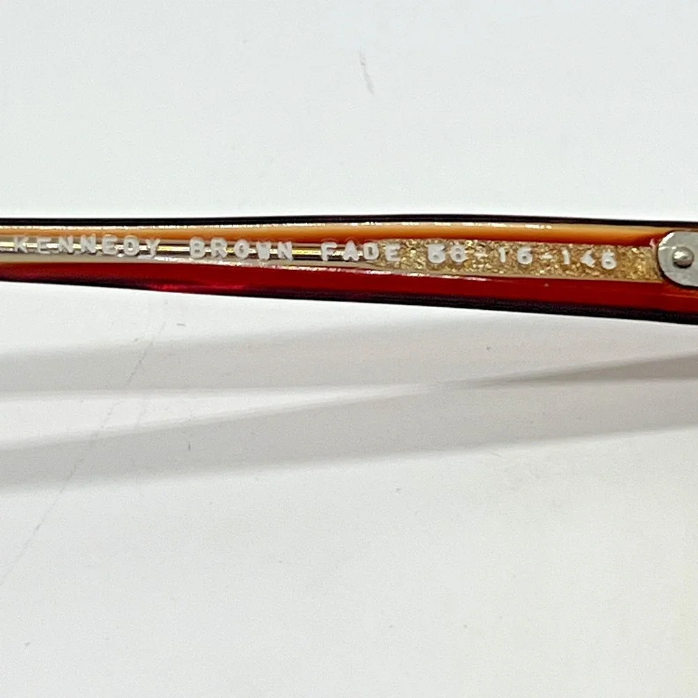 Vintage Zimco Kennedy Aviator Eyeglasses Frames Brown Fade 58-16-145